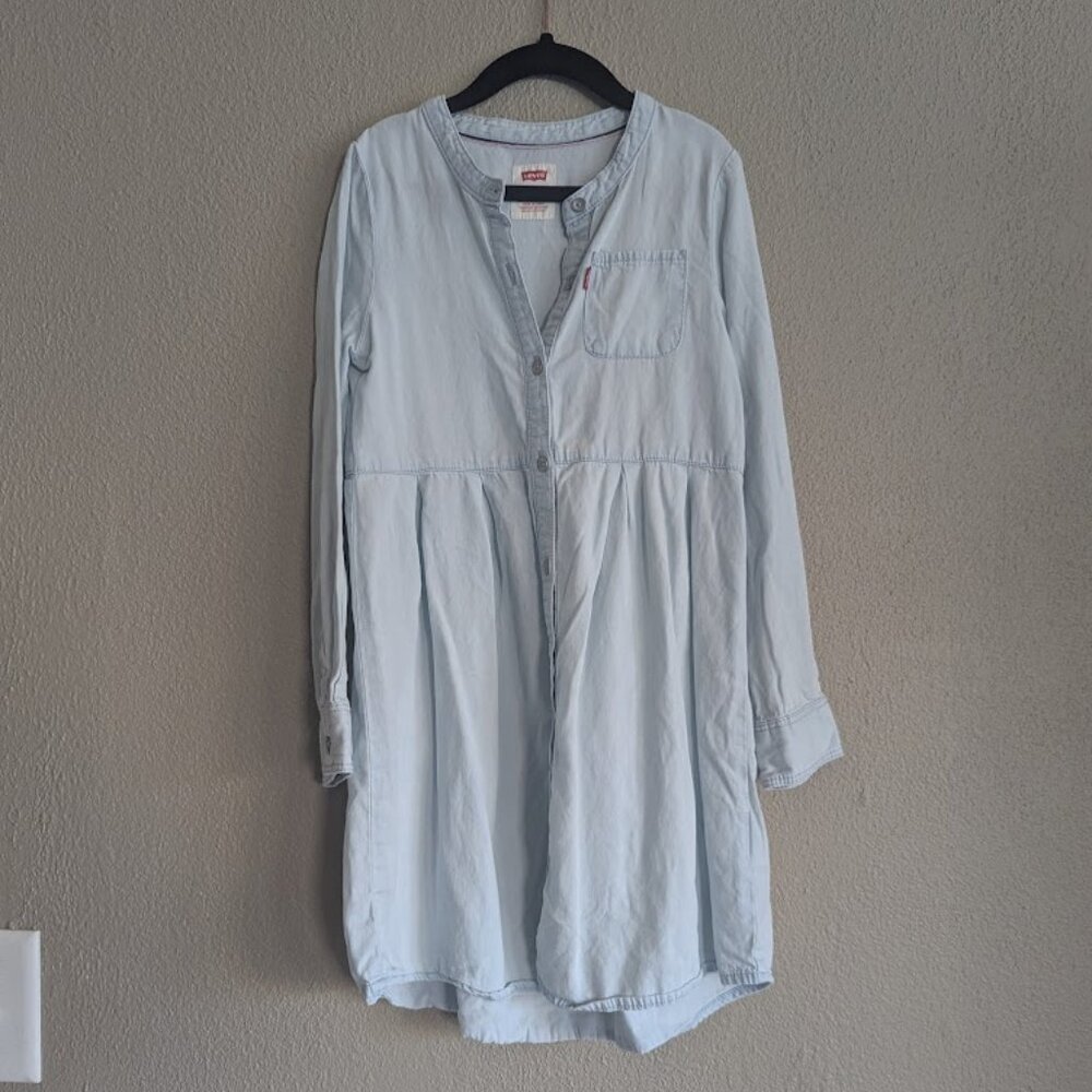Levi's Girls Denim Snap Front Dress | Light Wash | Size 6X